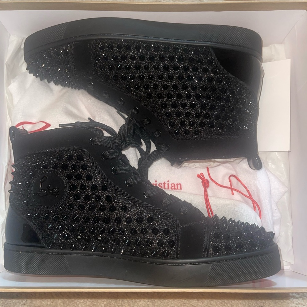 Christian Louboutin Black Spike Sneakers